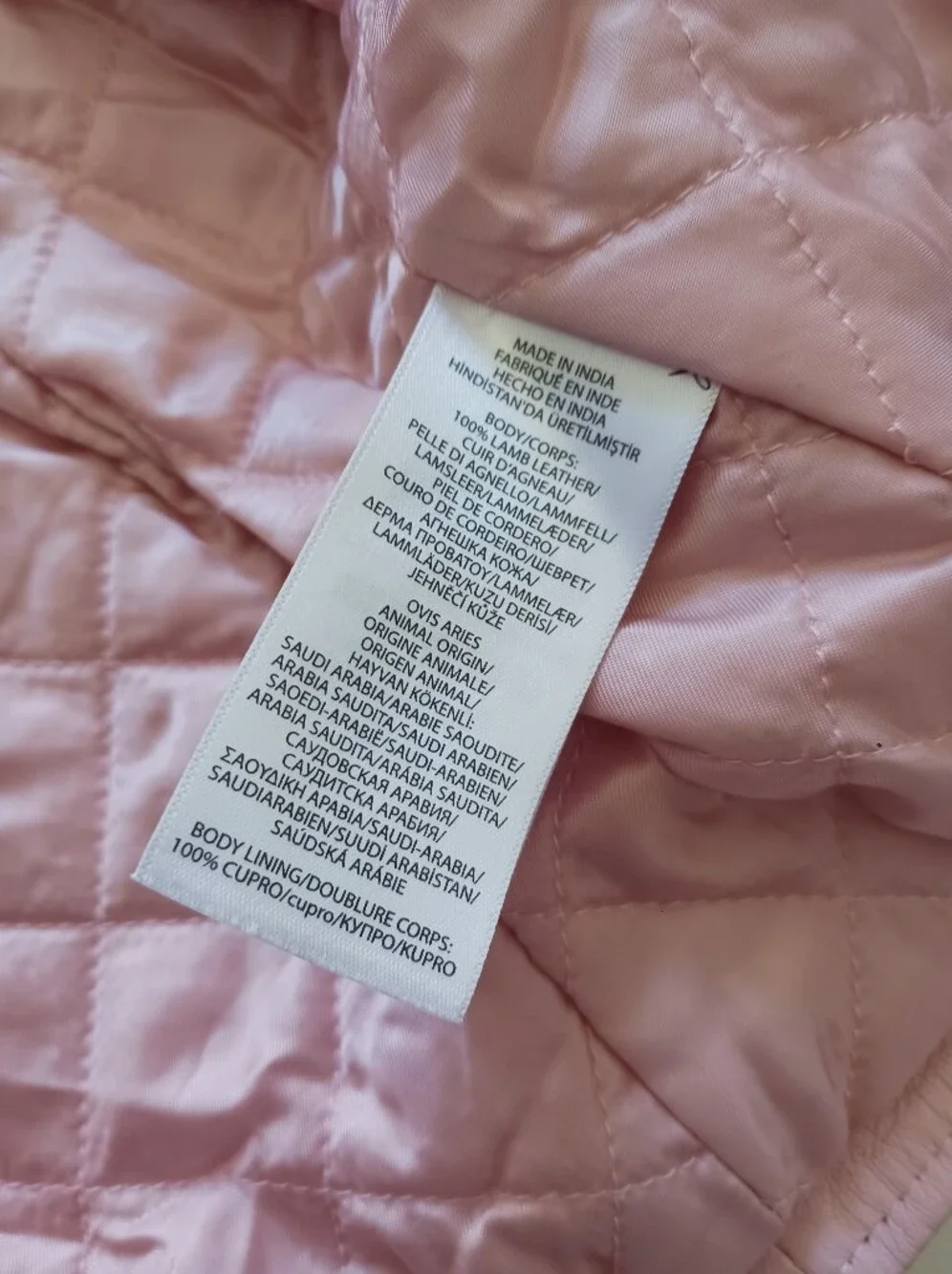 Girls Polo Ralph Lauren Lamb Leather Powder Pink Moto Zip-Up Jacket Size 10-12